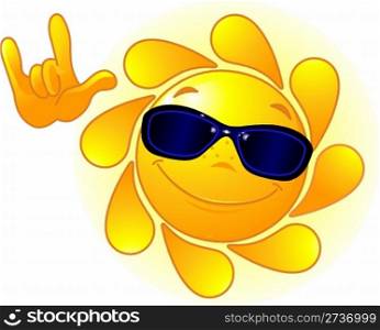 Cute Sun with sunglasses