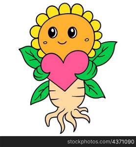 cute sunflowers bring love heart celebration valentine