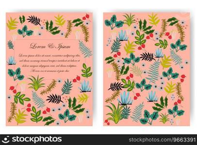 Cute sweet red pink and blue wild floral flower Vector Image
