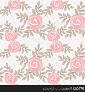 Cute sweet rose seamless pattern. Sweet Valentine concept.