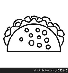 Cute taco icon outline vector. Mexican food. Funny meat. Cute taco icon outline vector. Mexican food