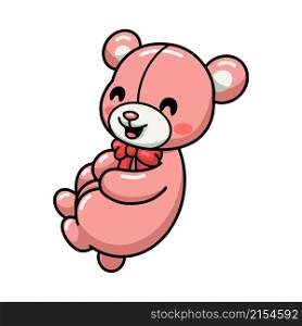 Cute teddy bear cartoon laughing