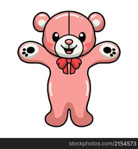 Cute teddy bear cartoon raising hands
