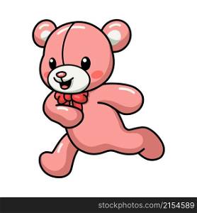 Cute teddy bear cartoon running