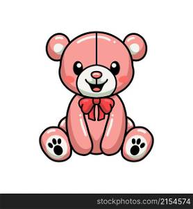 Cute teddy bear cartoon sitting