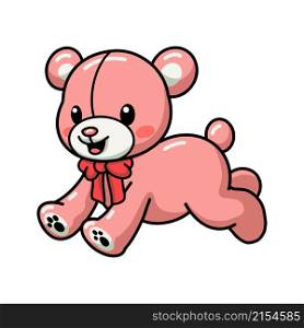 Cute teddy bear cartoon walking