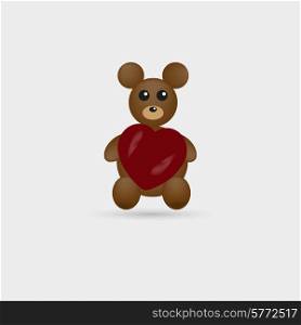 Cute teddy bear with heart