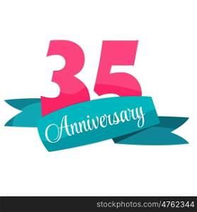 Cute Template 35 Years Anniversary Sign Vector Illustration EPS10. Cute Template 35 Years Anniversary Sign Vector Illustration