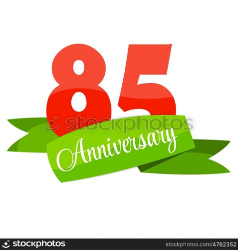 Cute Template 85 Years Anniversary Sign Vector Illustration EPS10. Cute Template 85 Years Anniversary Sign Vector Illustration