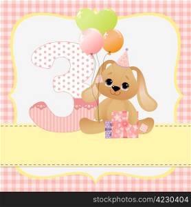 Cute template for baby birthday card
