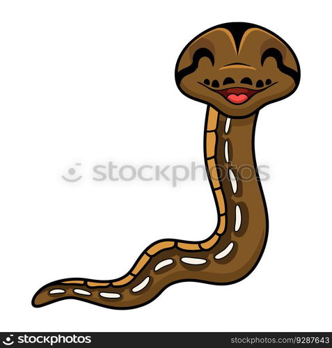 Cute tiger reticulatus python cartoon — Stockphotos.com