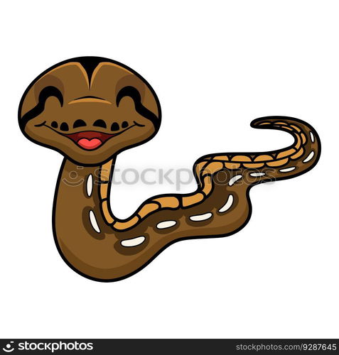 Cute tiger reticulatus python cartoon — Stockphotos.com