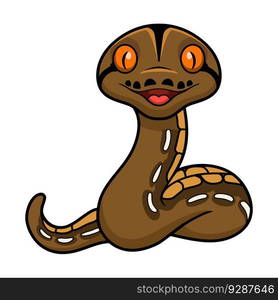 Cute tiger reticulatus python cartoon — Stockphotos.com