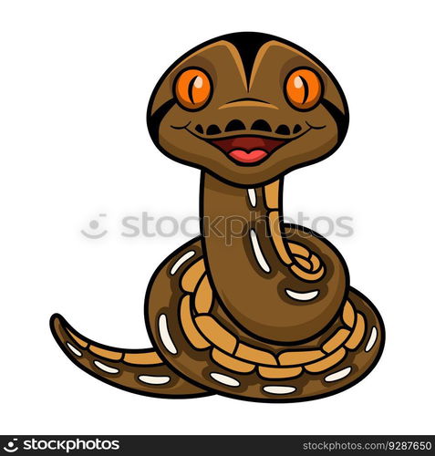 Cute tiger reticulatus python cartoon — Stockphotos.com