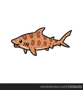 Cute tiger shark cartoon swimming