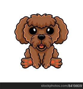 Cute toy poodle dog cartoon