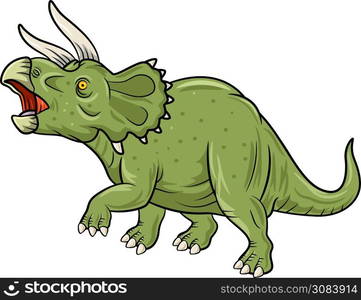 Cute Triceratops three horned dinosaur isolated on white background