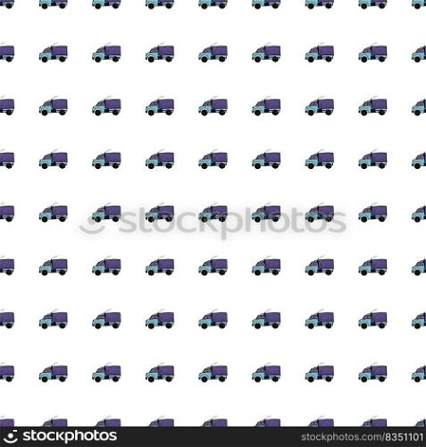 Cute truck car seamless pattern. Kids hand drawn automobile background. Transport wallpaper. Doodle style. Design for fabric, textile print, wrapping, cover. Vector illustration. Cute truck car seamless pattern. Kids hand drawn automobile background. Transport wallpaper.