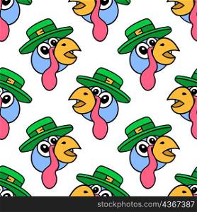 cute turkey fowl seamless pattern textile print
