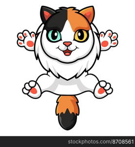 Cute turkish van cat cartoon