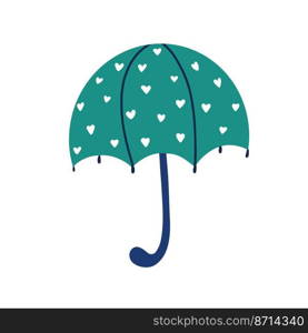 Cute umbrella with hearts. Vector cartoon illustration. Cute umbrella with hearts. Vector illustration