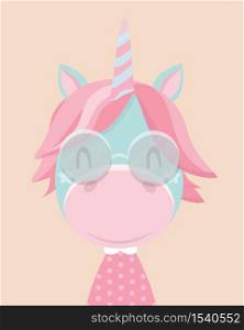 Cute unicorn.Childish print for nursery,kids apparel,poster,postcard.. Cute unicorn.
