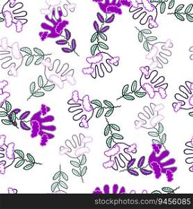 Cute unusual flower and cloud seamless pattern. Simple stylized flowers background. For fabric design, textile print, wrapping paper, cover. Vector illustration. Cute unusual flower and cloud seamless pattern. Simple stylized flowers background.