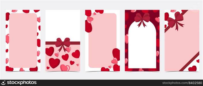 Cute valentine’s background for social media with tree,holly,ribbon
