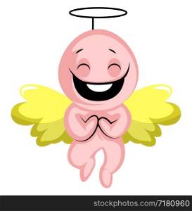 Cute Valentines day Cupid angel illustration vector on white background