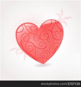 Cute vector background with vintage hearts
