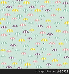 Cute vector pattern with colorful umbrellas