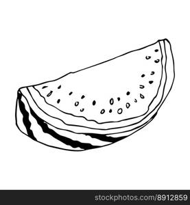 Cute vector watermelon clipart Hand drawn watermelon slice icon Fruit illustration