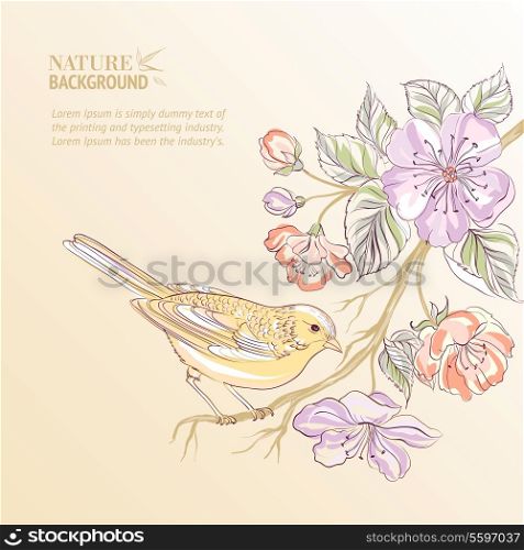 Cute watercolor bird. Vector illustration, contains transparencies, gradients and effects.