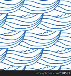 Cute waves hand drawn seamless pattern. Can be used for wallpaper, pattern fills, web page background, travel decoration, textile, wrapping. Cute waves hand drawn seamless pattern. Can be used for wallpaper, pattern fills, web page background