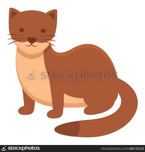 Cute weasel icon cartoon vector. Carnivore animal. Domestic mammal. Cute weasel icon cartoon vector. Carnivore animal