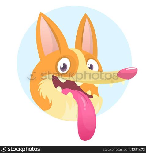 Cute welsh corgi cartoon. Funny corgi vector illustration. Portrait of a dog for decoration and design. Vector icon