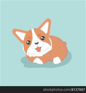 Cute welsh corgi dog vector illustration. Cute welsh corgi dog