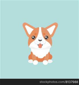Cute welsh corgi dog vector illustration. Cute welsh corgi dog