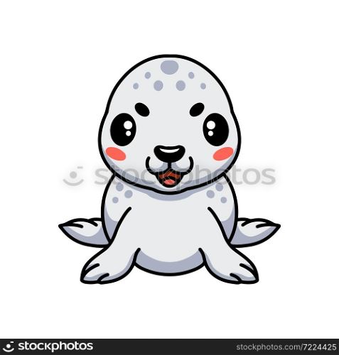 Cute white little seal cartoon