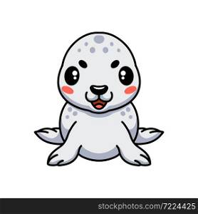 Cute white little seal cartoon