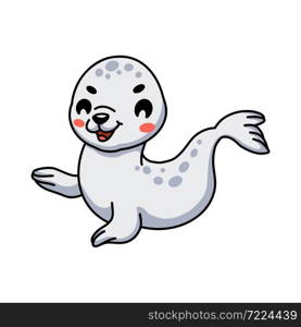 Cute white little seal cartoon