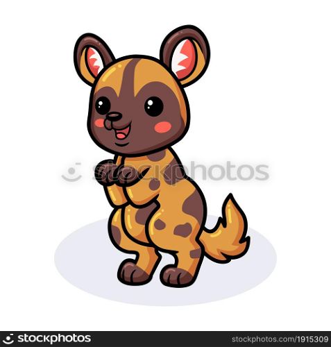 Cute wild dog cartoon posing