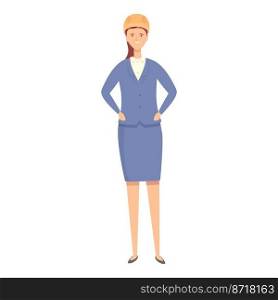 Cute woman engineer icon cartoon vector. Worker female. Work professional. Cute woman engineer icon cartoon vector. Worker female