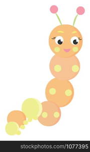 Cute worm, illustration, vector on white background.