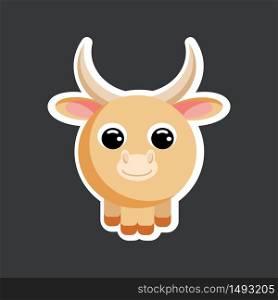 cute yak sticker template in flat vector style