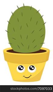 Cute yellow pot, illustration, vector on white background.