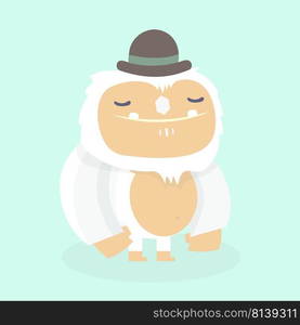 Cute yeti on pastel background.. Cute yeti on pastel 