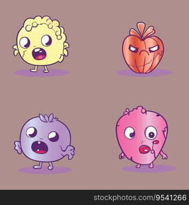 Cute zombie with different emotions vector illustration