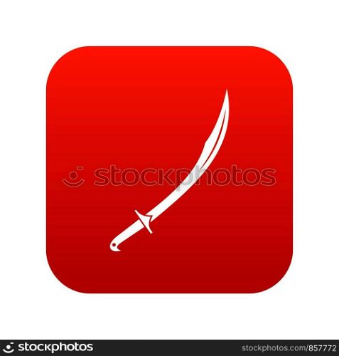 Cutlass icon digital red for any design isolated on white vector illustration. Cutlass icon digital red