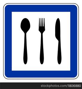Cutlery and road sign